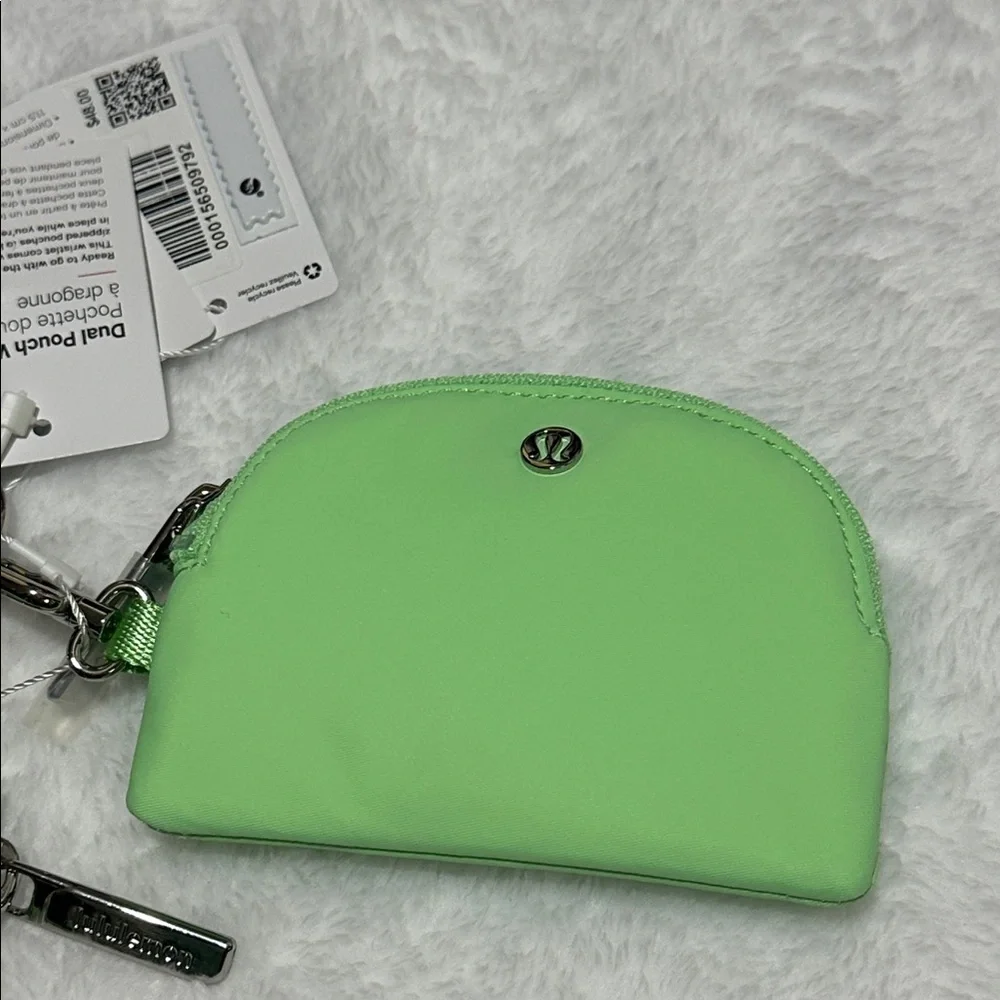 Lululemon | dual pouch wristlet | citrus lime / smokey mint
